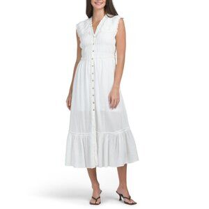 FREE PEOPLE White Desert Dazed Midi Dress